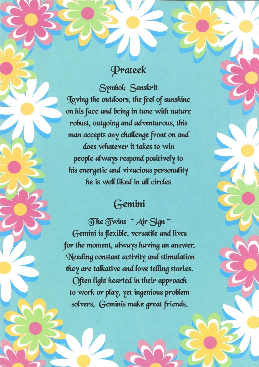 Name with Zodiac