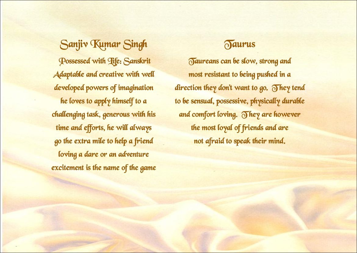 Name with Zodiac